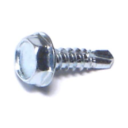 Midwest Fastener Self-Drilling Screw, #6 x 1/2 in, Zinc Plated Steel Flange Hex Head External Hex Drive, 50 PK 36002